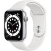Умные часы Apple Watch Series 6 44 мм (алюминий серебристый/белый спортивный)