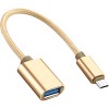Адаптер Atom USB Type-C 3.1 - USB А 2.0 OTG (0.15 м, золотой)